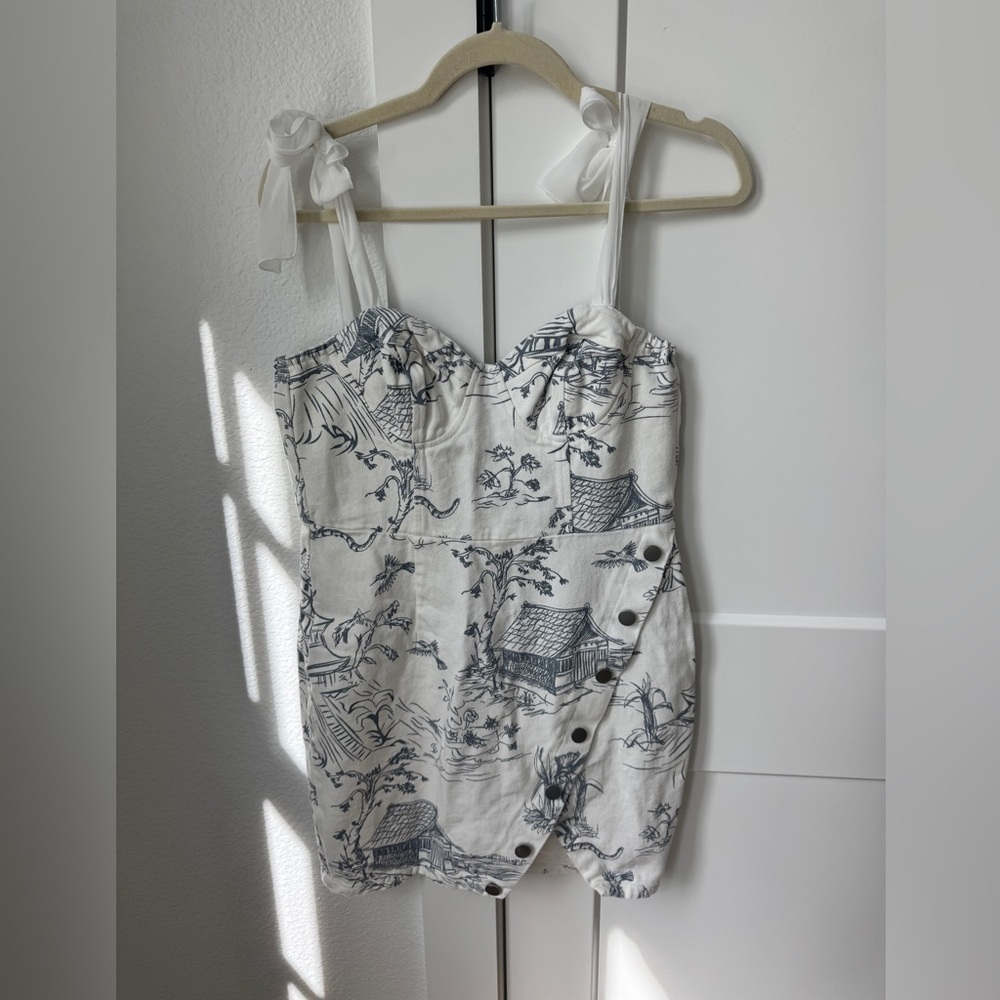 Denim White and Blue Dress - Picture 2 of 5